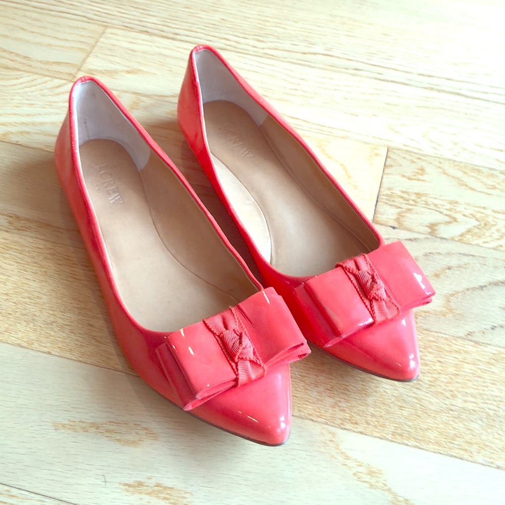 Red Patent leather J. Crew flats